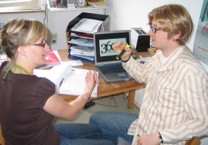 Britta Meunders und Dominic Schwickert, Studierende der WWU Mnster, gehren zu den Grndungsmitgliedern von "360 Grad".