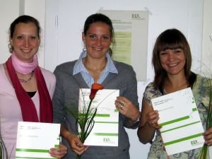Drei Zertifikatstrgerinnen der "ersten Generation": Kristin Pauli, Julia Rudloff und Dorothee Hllen (von links nach rechts)