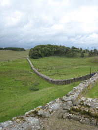 Der Hadrianswall bei Housesteads, Northumberland (England).