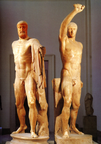 Statuengruppe des Harmodios und Aristogeiton im Museo Archeologico Nazionale in Neapel