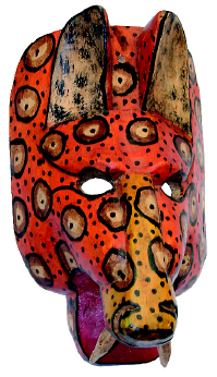 Eines der Ausstellungsstcke im Archologischen Museum: Eine Jaguar-Maske.