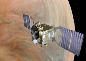 Die Raumsonde Venus Express - an Bord ist das Spektrometer VIRTIS.