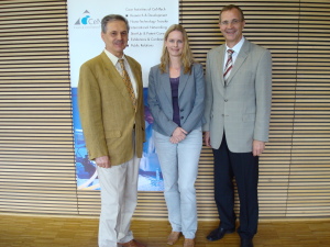 Prof.  Dr. Kurt Geckeler, GIST, Gwangju, Dr. Kristina  Riehemann vom CeNTech, Prof. Dr. Harald Fuchs von der Universitt Mnster (v. l.)