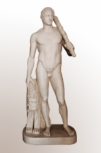 Abguss einer Marmorstatue des Herakles, datiert auf etwa 340/330 v. Chr. - das Original steht im J. Paul Getty Museum in Malibu (USA)
