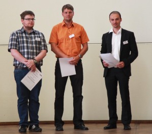 Friedrich Keller, Jrome Snger und Daniel Hogg (v. l.) erhielten den Nachwuchsfrderpreis von GiN e. V.