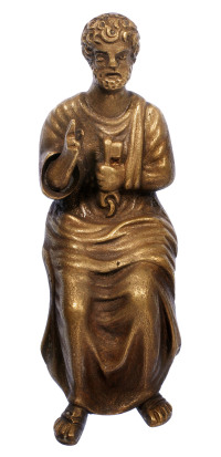 Messing-Statuette des Apostelfrsten Petrus