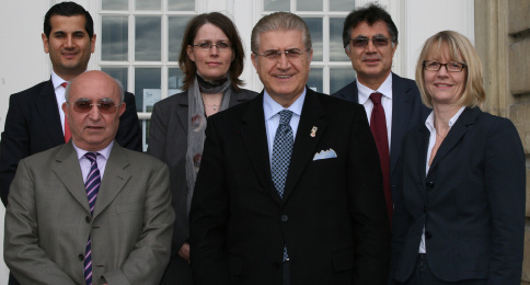 Rafet Solak, Muzaffer Baca, Dr. Anke Kohl (International Office der WWU), Dr. Mustafa Aydin, Prof. Dr. Haydar zpinar und Prorektorin Prof. Dr. Cornelia Denz (v.l.).