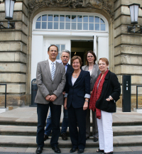 Die Rektorin der Universitt Mnster, Prof. Dr. Ursula Nelles (Mitte), empfing eine Delegation aus Zagreb, darunter Rektor Aleksa Bjeliš (links).