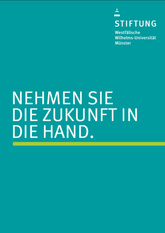 Cover der Stiftungsbroschüre "Nehmen Sie die Zukunft in die Hand"