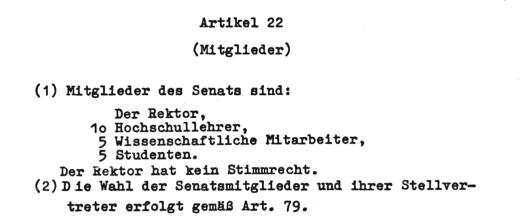 Auszug aus der Verfassung der Universität Münster vom 11.2.1970