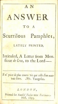 An Answer to a Scurrilous Pamphlet