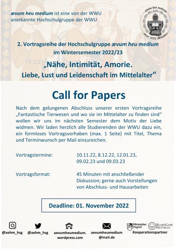 Call For Papers Aehm November 2022