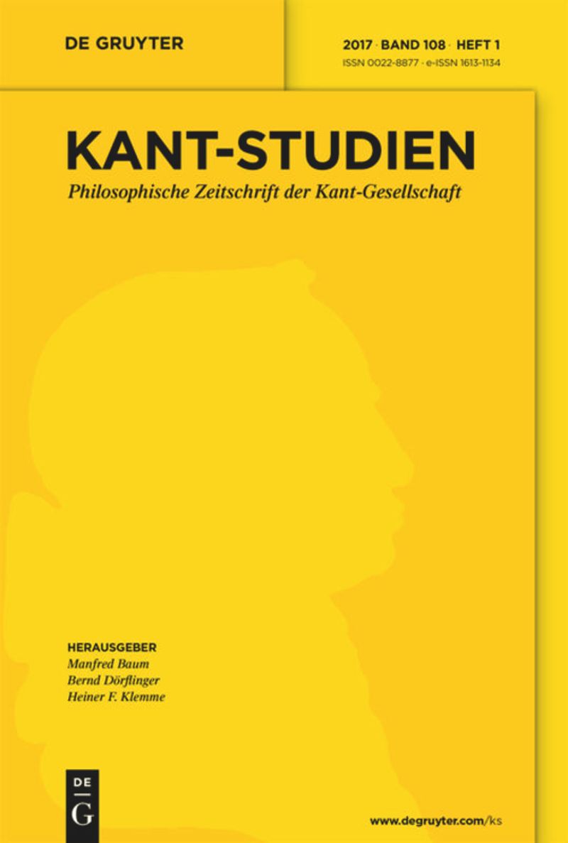 Verlagscover. Gelbes Cover mit schwarzer Schrift. Überschrift: Kant-Studien