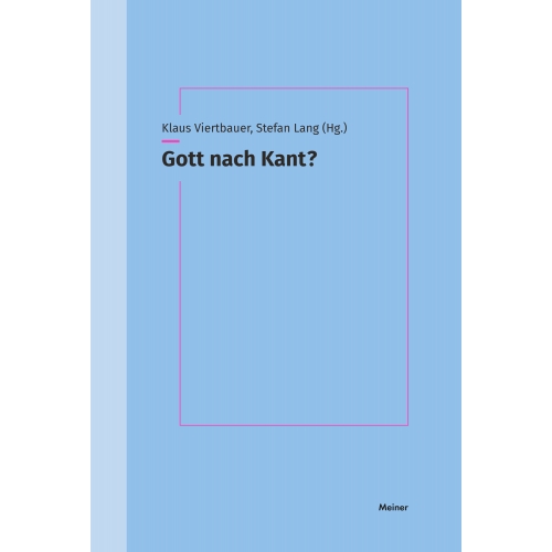 Verlagscover. Blau. Schwarze Überschrift: Gott nach Kant?