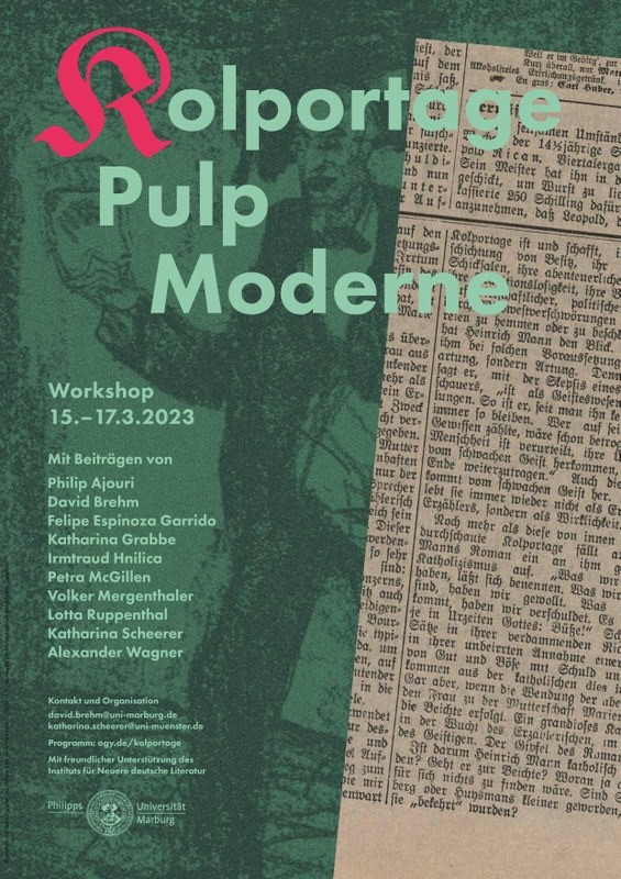 Plakat Workshop 'Kolportage - Pulp - Moderne'