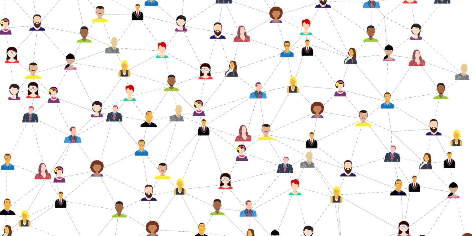 Symbolbild, welches viele Personen in einer Netzwerkstruktur zeigt