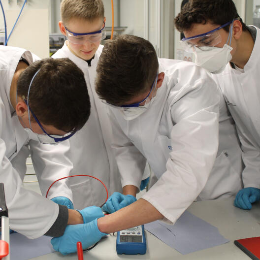 School Students working in the laboratory