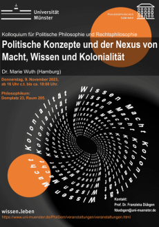 Veranstaltungsplakat Kolloquium für Politische Philosophie und Rechtsphilosophie