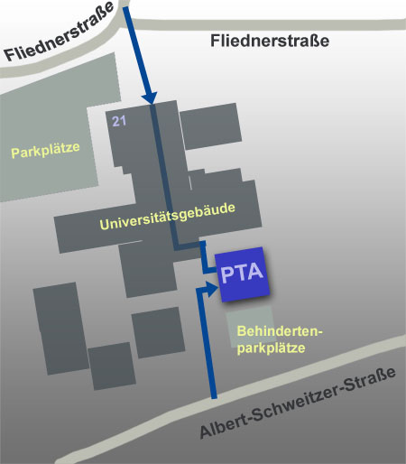 Anfahrtsskizze PTA Fliednerstraße