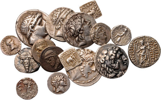 Coins from different hellenistic dynasties, Archaeological Museum of the WWU Münster