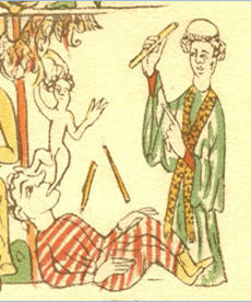 Illustration from the Sachsenspiegel (Heidelberg, Codex palatinus Germanicus 164, fol. 15v)