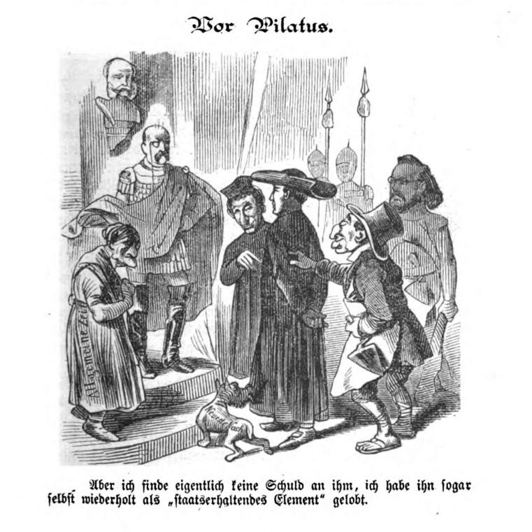 Karikatur im satirischen Wochenblatt "Die Bremse", 29. März 1872