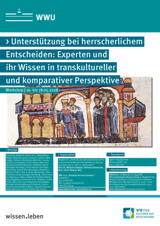 Poster of the conference Conference "Supporting sovereign decision-making. Experts and their knowledge in a transcultural and comparative perspective"