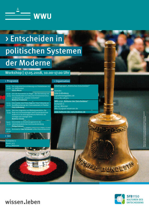 Plakat des Workshops Entscheiden in politischen Systemen der Moderne