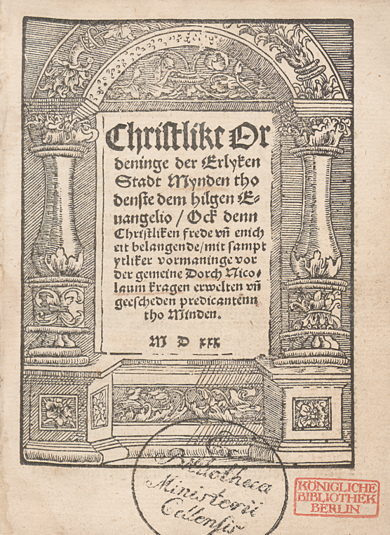Deckblatt Kirchordnung Minden 1530