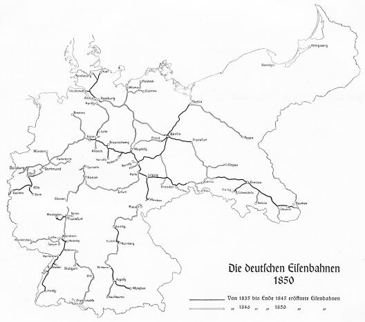 Netz Der Eisenbahn Um 1850