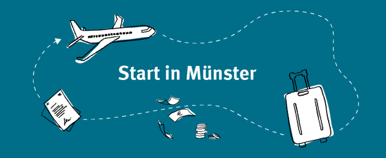 Bannerbild mit Schriftzug "Start in Münster"