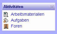 Screenshot Moodle1 Aktivitaeten