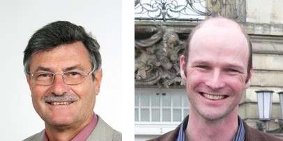 Die beiden Sprecher des SoN: Prof. Dr. Helmut Zacharias (l.) und Prof. Dr. Bart Jan Ravoo<address>© WWU/privat</address>