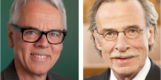 Prof. Dr. Mathias Herrmann (links) und Prof. Dr. Wilhelm Schmitz<address>© Universitätsklinikum Saarland (l.)/Peter Wattendorff (r.)</address>
