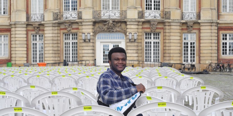 Maganga Moussavou Yoan, 23, from Gabon in west Africa is one of just two students who are currently at the University of Münster on the basis of the “Erasmus with Partner Countries” programme.<address>© WWU - Brigitte Heeke</address>