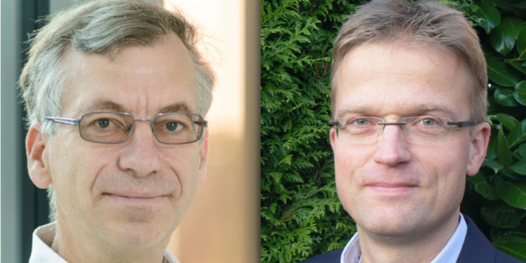 Prof. Dr. Andreas Hensel (links) und Prof. Dr. Ulrich Dobrindt<address>© Uni MS – Peter Dziemba / privat (U. Dobrindt)</address>