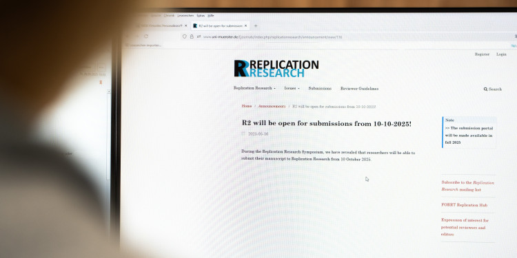 Starting in October, the Münster Centre for Open Science (MüCOS) will publish the journal series ‘Replication Research’.<address>© Uni MS - Linus Peikenkamp</address>