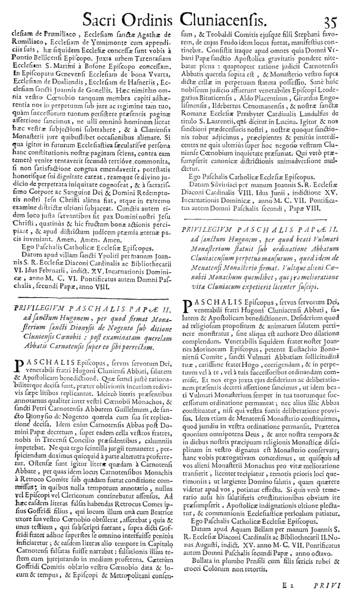   Bullarium Cluniacense p. 035     ⇒ Index privilegiorum    