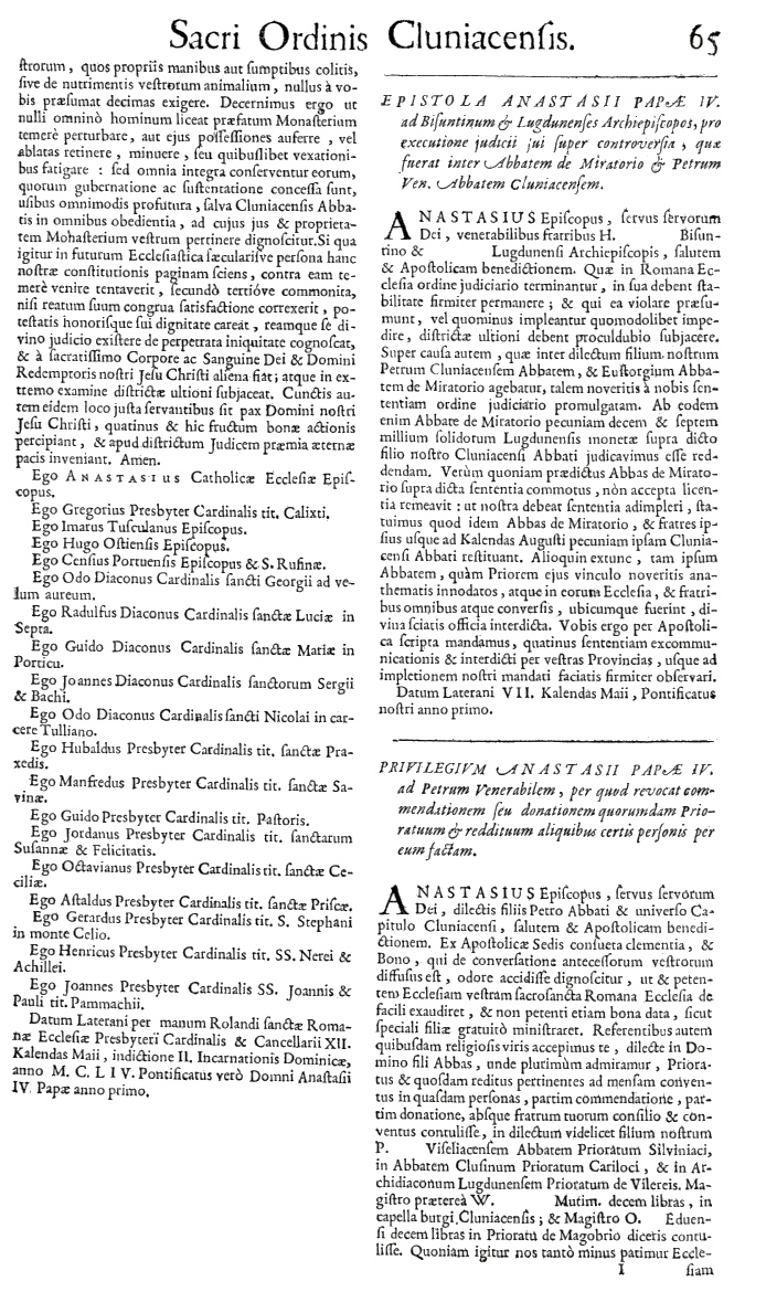   Bullarium Cluniacense p. 065     ⇒ Index privilegiorum    