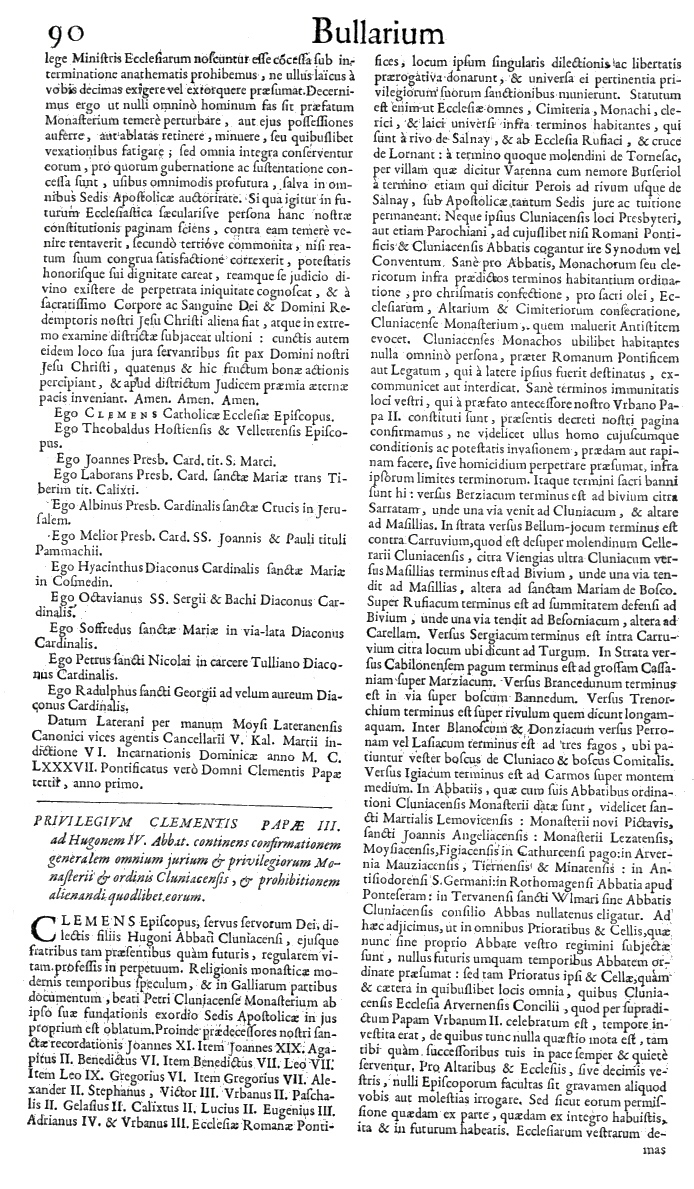   Bullarium Cluniacense p. 090     ⇒ Index privilegiorum    
