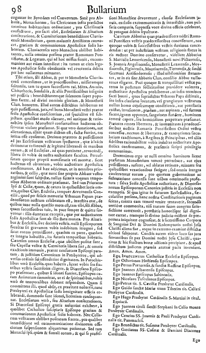   Bullarium Cluniacense p. 098     ⇒ Index privilegiorum    