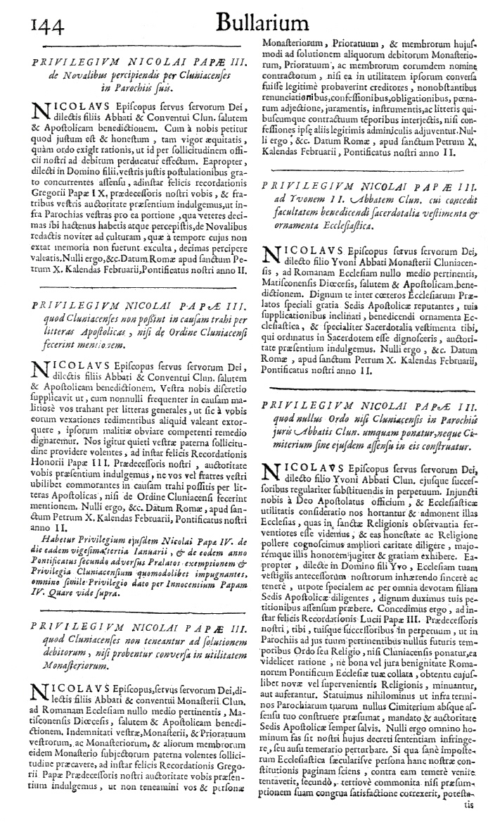   Bullarium Cluniacense p. 144     ⇒ Index privilegiorum    