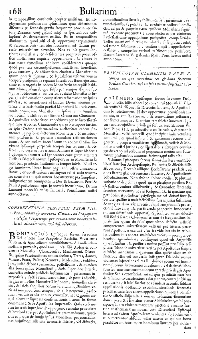   Bullarium Cluniacense p. 168     ⇒ Index privilegiorum    