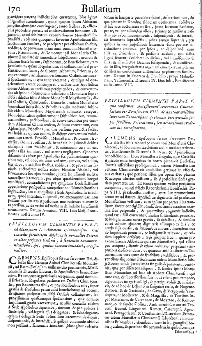   Bullarium Cluniacense p. 170     ⇒ Index privilegiorum    