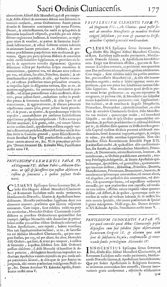   Bullarium Cluniacense p. 177     ⇒ Index privilegiorum    