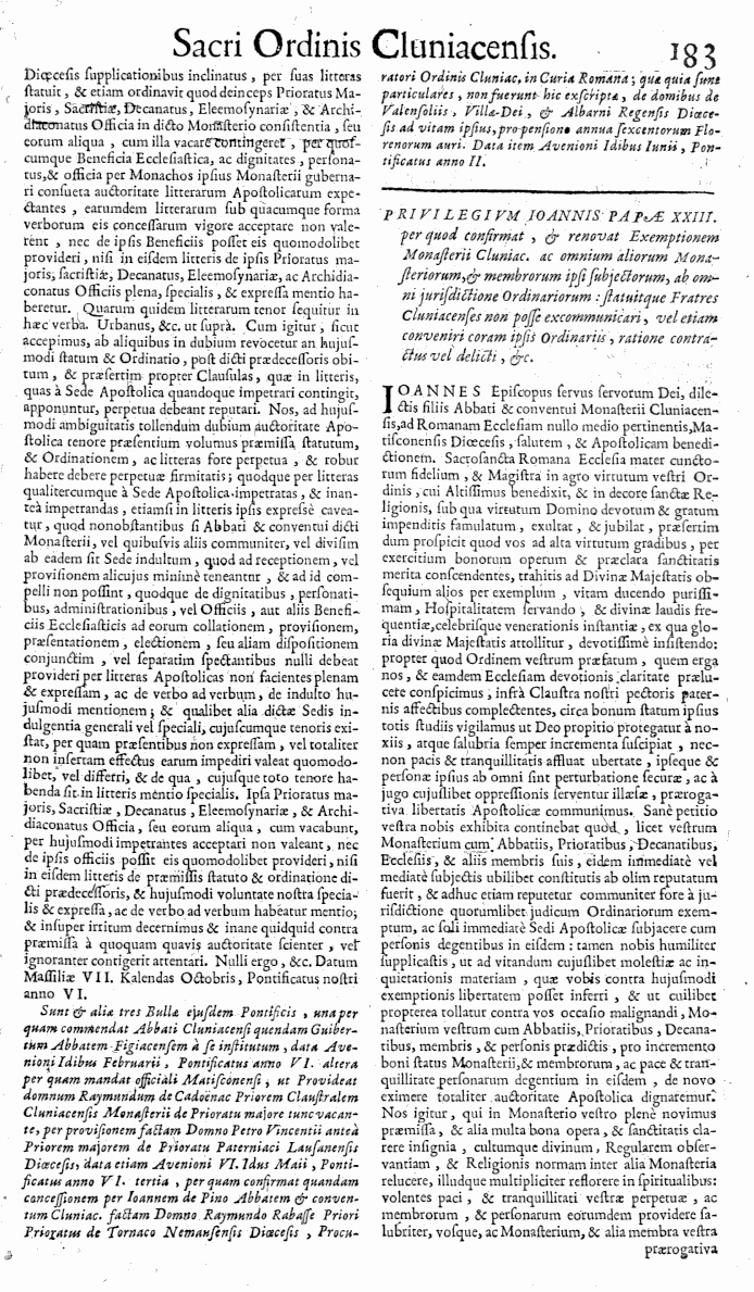   Bullarium Cluniacense p. 183     ⇒ Index privilegiorum    