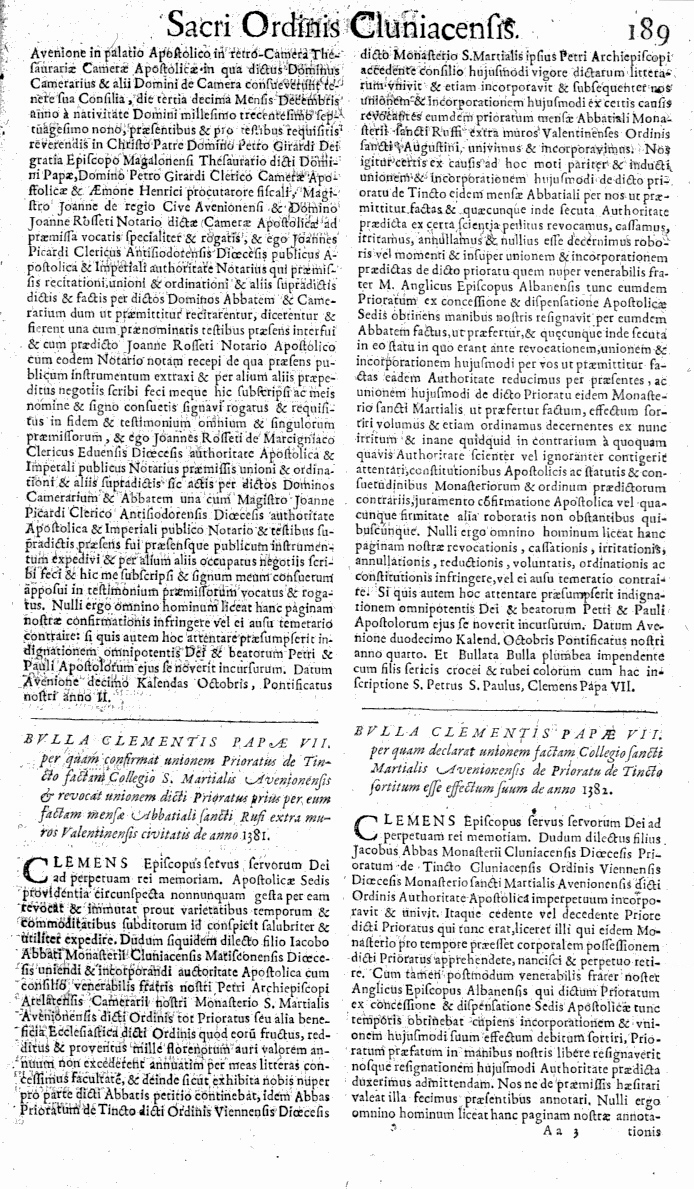   Bullarium Cluniacense p. 189     ⇒ Index privilegiorum    