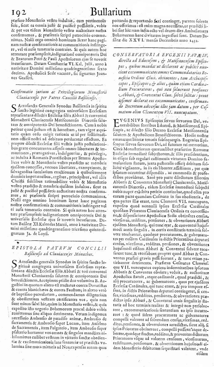   Bullarium Cluniacense p. 192     ⇒ Index privilegiorum    