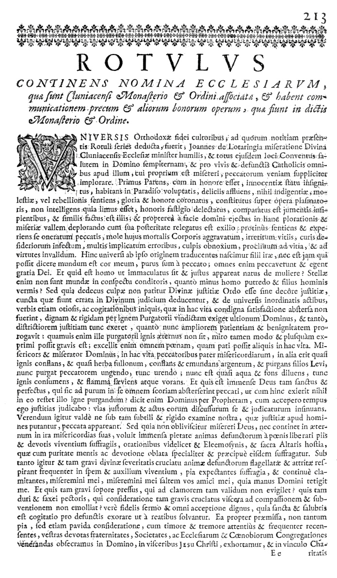   Bullarium Cluniacense p. 213b     ⇒ Index privilegiorum    