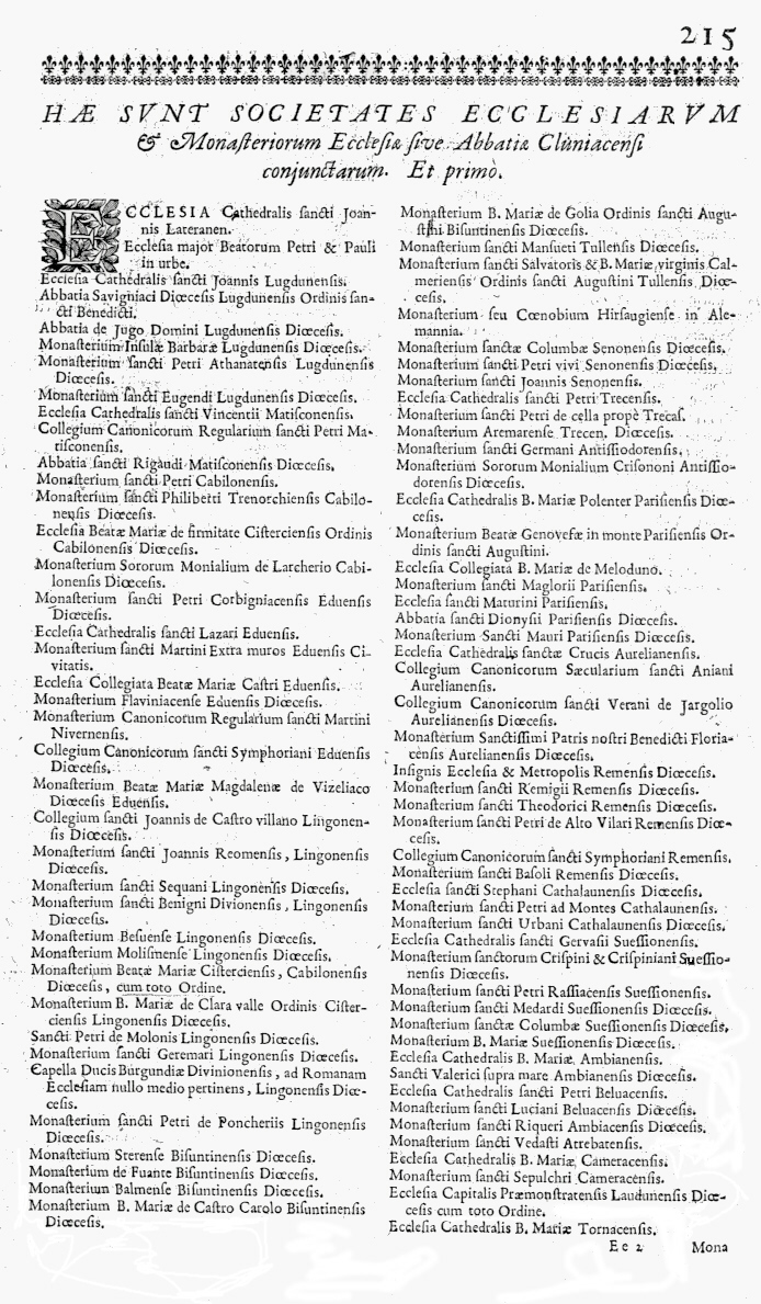   Bullarium Cluniacense p. 215b     ⇒ Index privilegiorum    